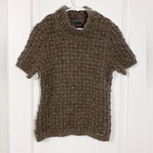 90s Geiger Fuzzy Wool Mohair Bubble Knit Cropped Sweater AUSTRIA MADE Vintage S